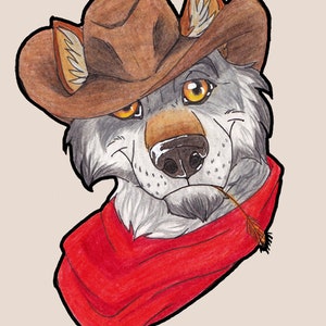 Headshot Commission traditional Art Furry Anthro RPF PBF Animal Head Semirelistic