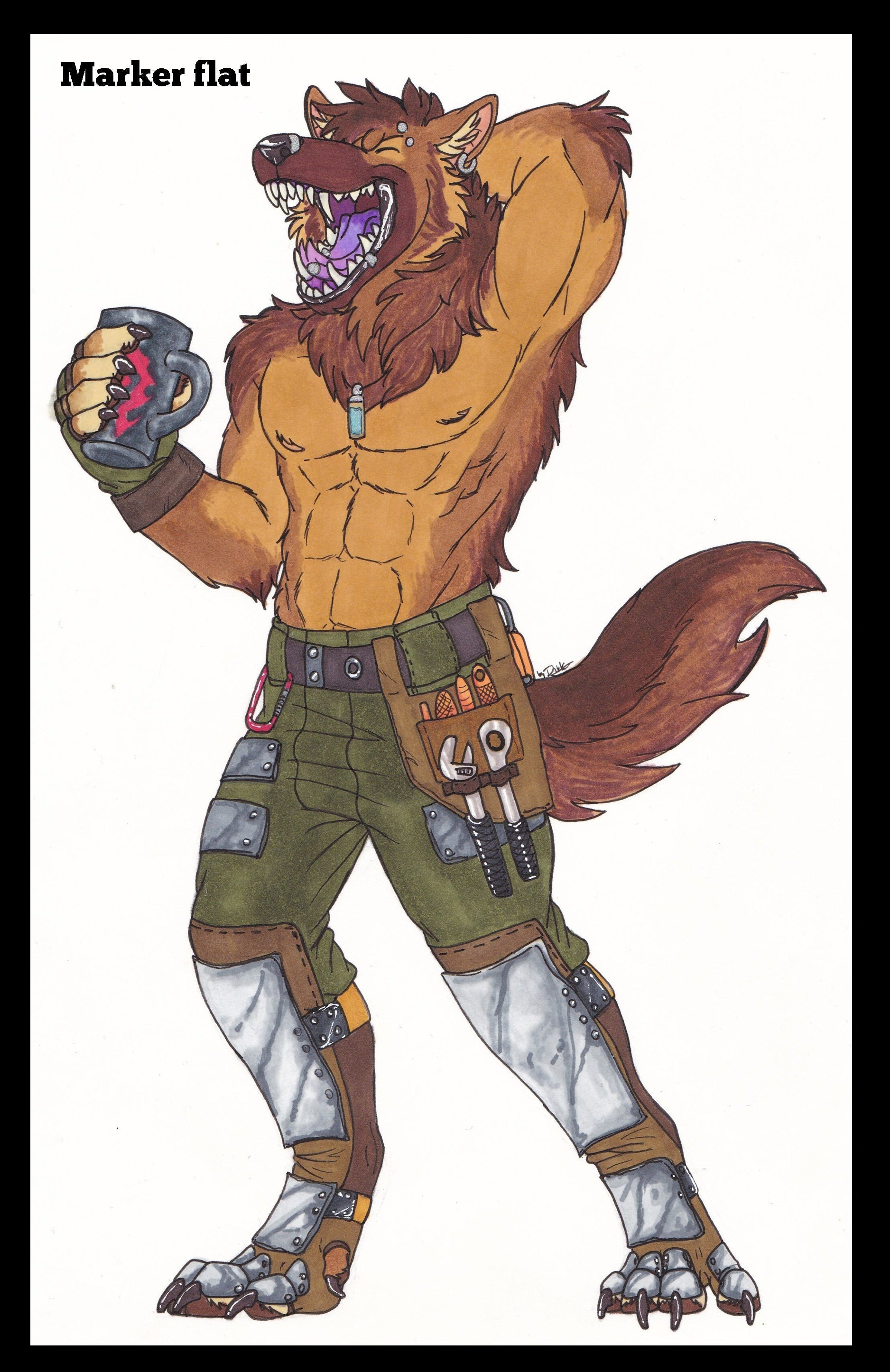 Fullbody Commission Traditionall Art Furry Anthro RPF PBF Animal Head