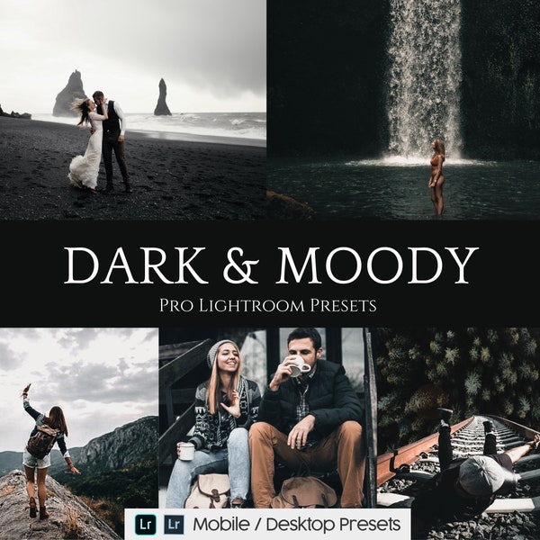 10 Dark and Moody Mobile Lightroom Presets -  Desktop Presets - Instagram Presets - Lifestyle Presets - iPhone Presets - Blogger Presets
