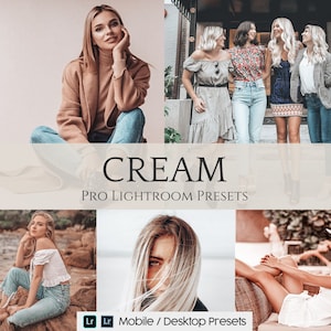 10 Cream Mobile Lightroom Presets -  Desktop Presets - Instagram Presets - Lifestyle Presets - iPhone Presets - Blogger Presets
