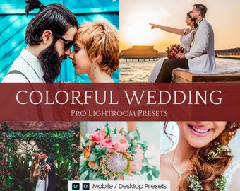10 Colorful Wedding Mobile Lightroom Presets -  Desktop Presets - Instagram Presets - Wedding Presets - iPhone Presets - Blogger Presets