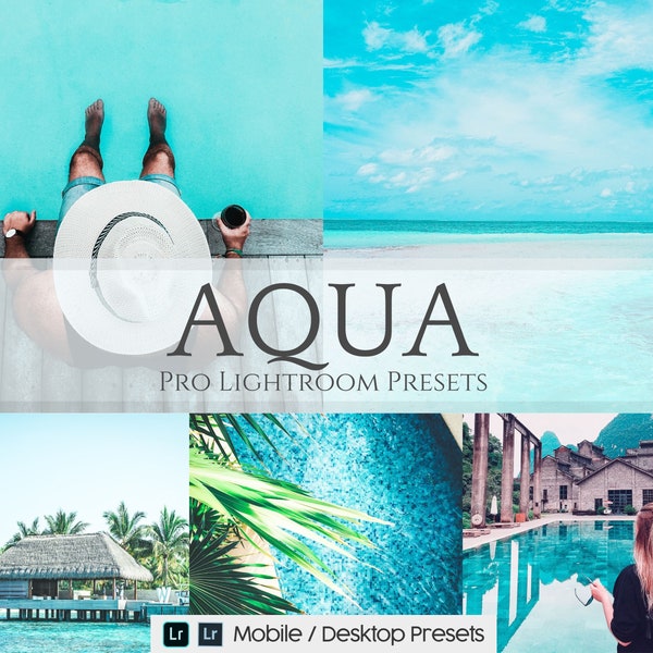 10 Aqua Mobile Lightroom Presets -  Desktop Presets - Instagram Presets - Lifestyle and Travel Presets - iPhone Presets - Blogger Presets