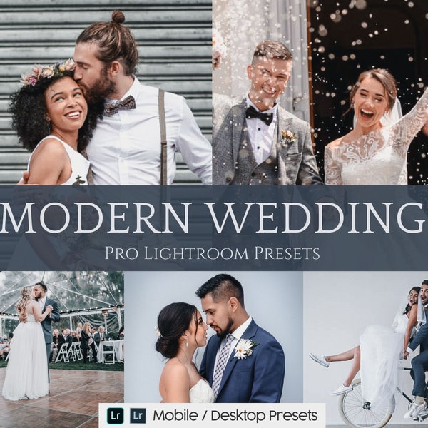 10 Modern Wedding Mobile Lightroom Presets -  Desktop Presets - Instagram Presets - Lifestyle Presets - iPhone Presets - Wedding Presets