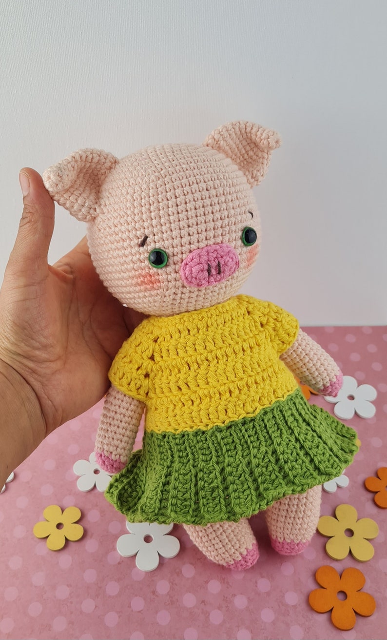 CERDITOS AMIGURUMI PATRÓN idioma español incluye una guía escrita y videos tutoriales cerditos tejidos a crochet patrón imagen 5