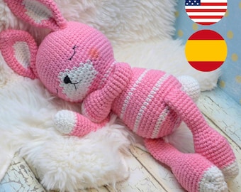 Amigurumi Bunny | Alsonsina Bunny (Spanish language) | PDF crochet pattern | Pattern guide for crocheting an amigurumi bunny doll