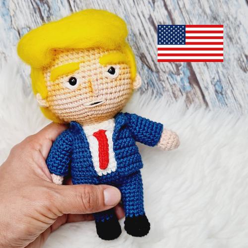 DONALD TRUMP AMIGURUMI | english language | crochet pattern pdf | pattern guide to crochet a Donald Trump amigurumi doll