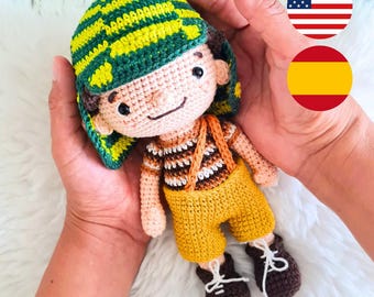 Amigurumi Pattern for El Chavo del 8 | PDF Pattern with Photos | English and Spanish | Amigurumi Doll of Characters from El Chavo's Neighborhood