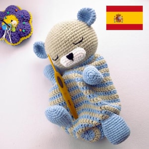Manta de apego de OSITO AMIGURUMI | Patrón idioma español | muñeco tejido a crochet | guía para tejer muñeco DOUDOU