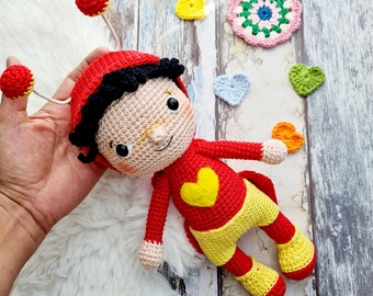 CHAPULIN COLORADO AMIGURUMI | Patrón idioma español | incluye 1 guía escrita y videos tutoriales | muñeco tejido a crochet | guía para tejer