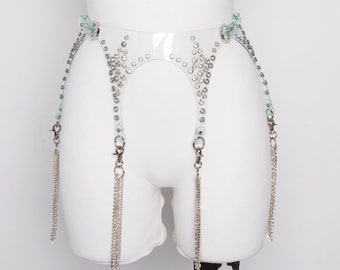 Clear vinyl SUSPENDERS belt