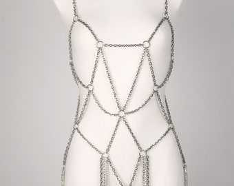 CHAIN dress with crystals (ready for shipping)