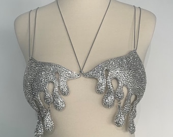 3D printed DRIPPING crystal bra