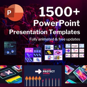 1500以上のプレゼンテーションPowerPointテンプレートスライドバンドルPPTX完全に編集可能/ダーク＆ライトバージョン/クリーンプロフェッショナル