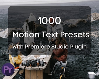 1000 animierte Text Presets für Premiere Pro + Studio Plugin Nahtloses ziehen-n-ablegen - 6K ready - Übergang - Titel - Worte animieren