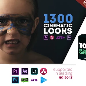 LUTs Color Presets Pack Cinematic Looks - Premiere Pro , Lightroom , After Effects, Photoshop - drag-n-drop - Hollywood look, Video Preset