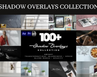 Colección de superposiciones de sombras realistas para archivos Premiere Pro / After Effects / PNG Superposición de sombras de vídeo Planta/Arquitectura/Sombras de plantas