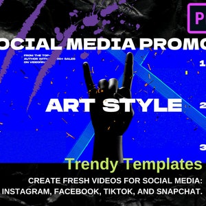 Social Media Promo for Premiere Pro 4K Elements /  Apply in one click + Fast previews + Sound FX / Trendy Marketing Ads / Facebook / TikTok