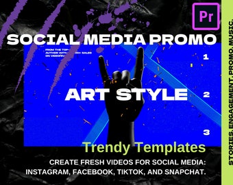 Promoción en redes sociales para Premiere Pro 4K Elements / Aplicar con un clic + Vistas previas rápidas + Efectos de sonido / Anuncios de marketing de moda / Facebook / TikTok