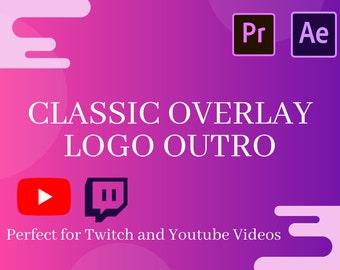 Classic Overlay Logo Outro for Premiere Pro and After Effects - Video Overlay / Twitch Transition / Youtube Element Video Transition Graphic