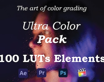 Ultra Color / Paquete de 100 LUT para cualquier software / Corrección de color, Elementos de gradación/Para After Effects, Premiere Pro, Final Cut Pro, Photoshop