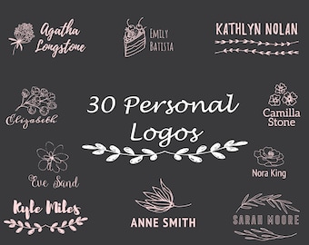 30 Professional Logos for Adobe Illustrator - Design Set, Small Business Logo Bundle - Premade Logos - AEP, PNG and SVG files -Drawn/Clipart