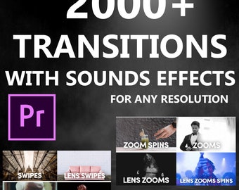 Más de 2000 transiciones de vídeo para Premiere Pro: barridos, zoom, luz, fallos gráficos y efectos preestablecidos de gráficos en movimiento cinematográficos. Compatible con cualquier resolución 4K. Transiciones fluidas.