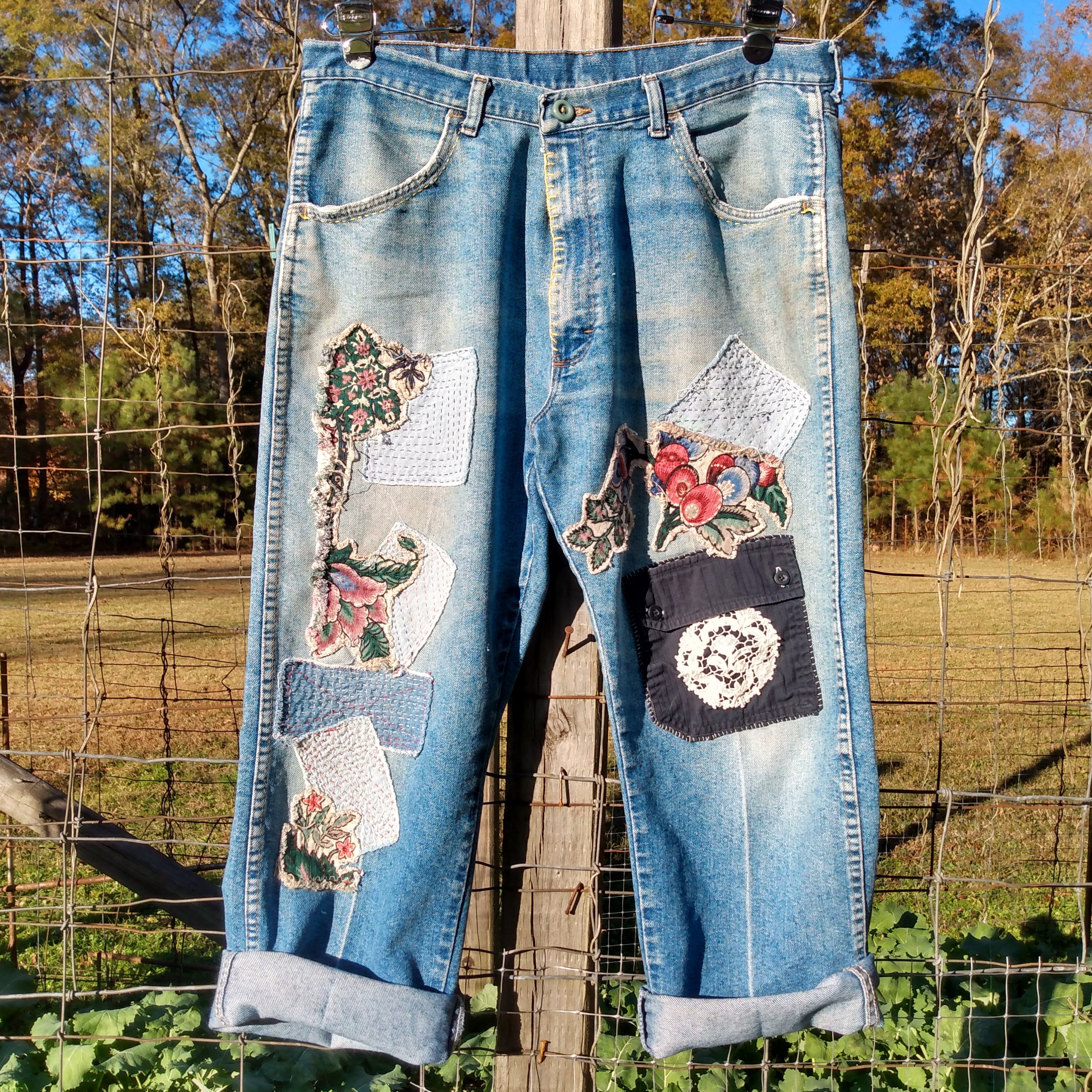 Vagabond Series Patched Jeans Upcycled Men's Denim With | Etsy Ireland