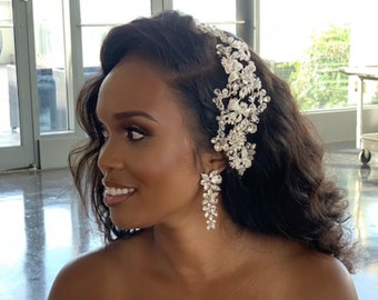 Swarovski Crystal Bridal Wedding Tiara, Luxury Hair Jewelry, Headpiece Gemstone, Wedding Head Pieces, Bridal Crystal Hair Piece, Michelle lI