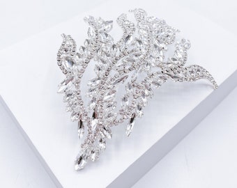 Floral Wedding Hair Piece | Crystal Head Piece for Wedding | Bridal Hair Accessory - Bliss 2.0