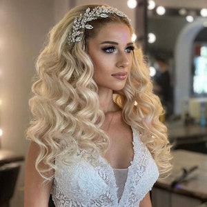 Swarovski Crystal Wedding Headpiece: Rhodium Plated Bridal Hair Accessory