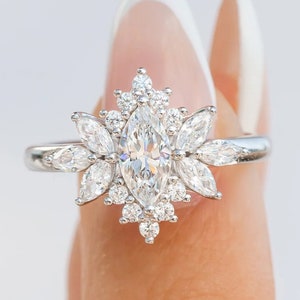 Premium IGI Certified Marquise Cut Lab Grown Diamond Ring For Women | Vintage Engagement Ring | Wedding Gift For Her Buy Online Fine Jewelry