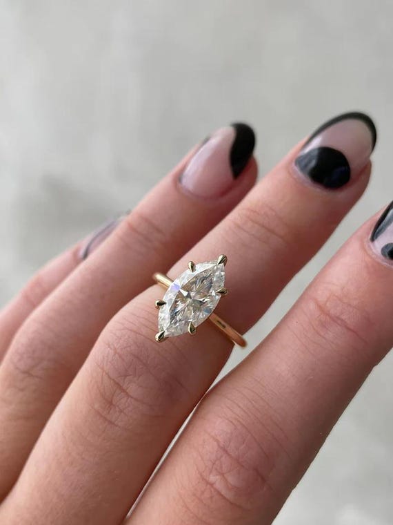 Lab Grown Diamond Engagement Ring, to Carat Marquise Diamond