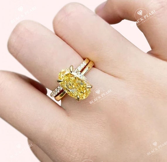 Oval Yellow Diamond Engagement Ring to Ct Oval Cut Fancy
