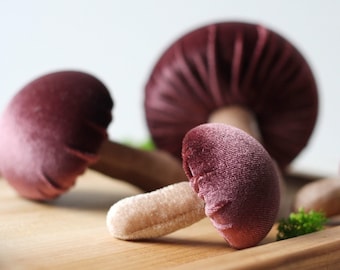 Mushrooms decor — Boletus velvet Set of 4