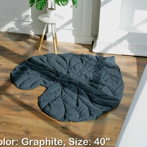Water lily leaf Rug custom colors & size / Leaf Blanket image 5