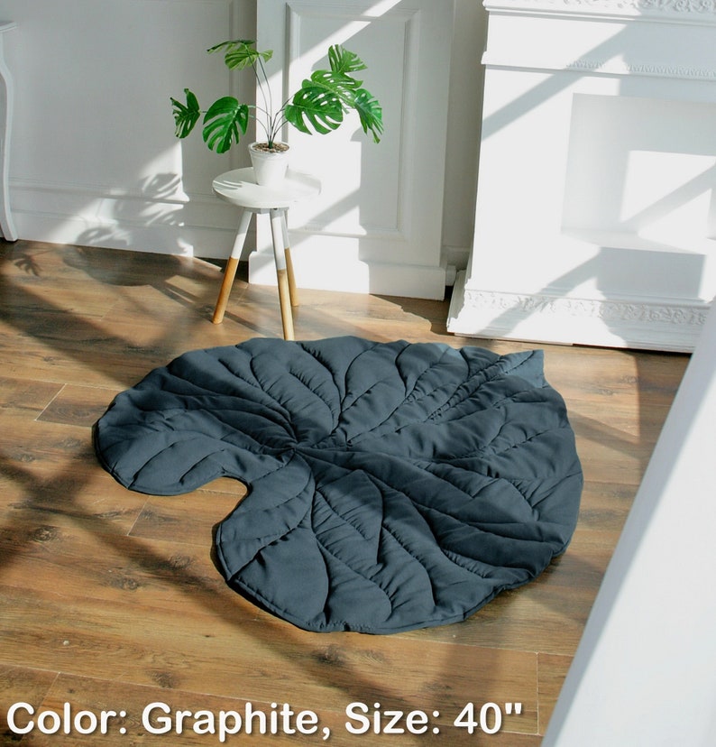 Water lily leaf Rug custom colors & size / Leaf Blanket image 5