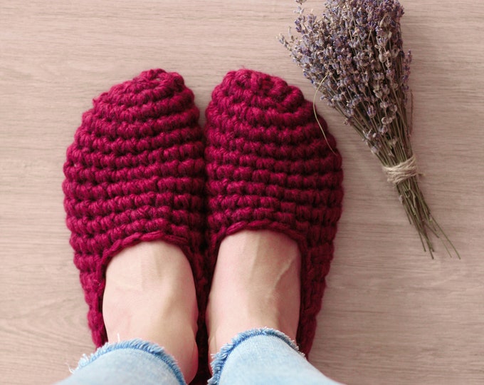 Hand Knit Slippers. All sizes crochet slippers for the whole family