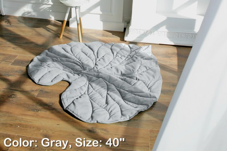 Water lily leaf Rug custom colors & size / Leaf Blanket image 4