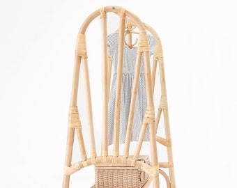 Kiara Natural Rattan Clothing Rack for Kids