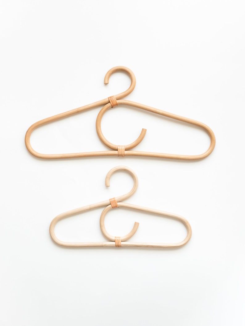 Full-Sized Rattan Clothing Hangers image 2