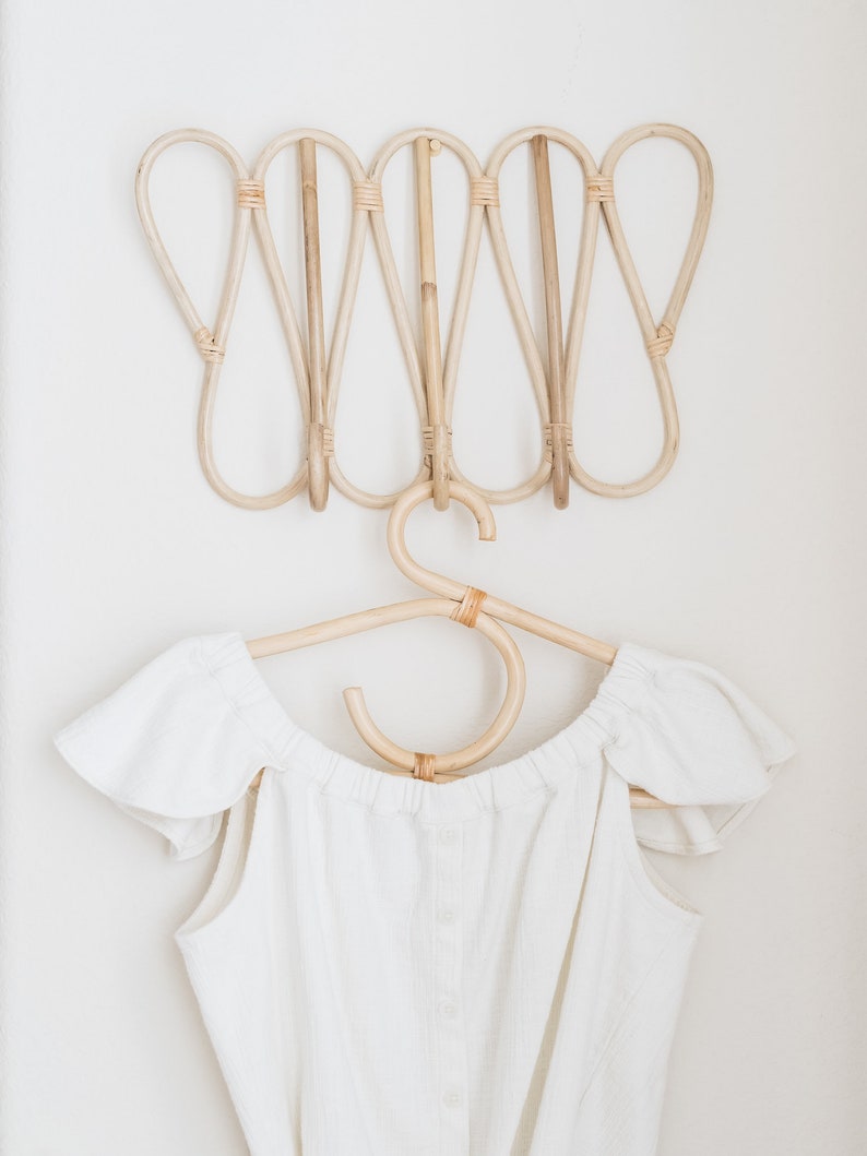 Full-Sized Rattan Clothing Hangers image 3