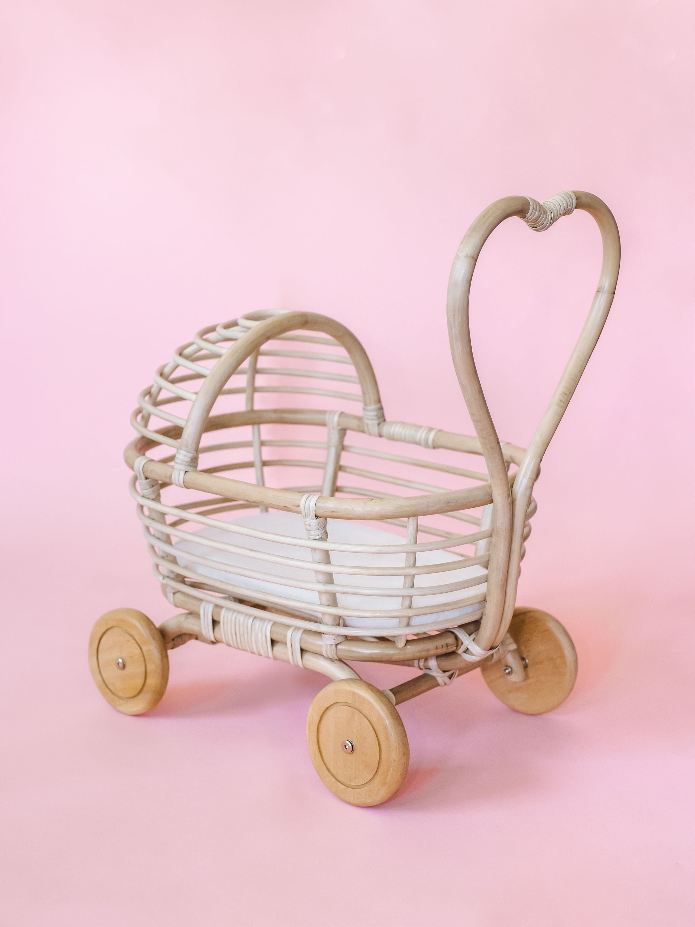 rattan doll stroller