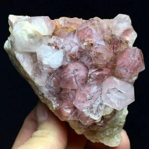 Quartz Crystal Red Hematite Phantom Quartz Crystals On Matrix RARE Hematite Quartz Multiple Pyramid Phantoms Bonus Crystals w Purchase!