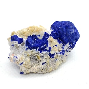 EPIC Lazurite on Matrix Lazurite Crystal Quartz and Pyrite on Matrix Terminated Lazurite Crystal Fluorescent crystal Free Crystals