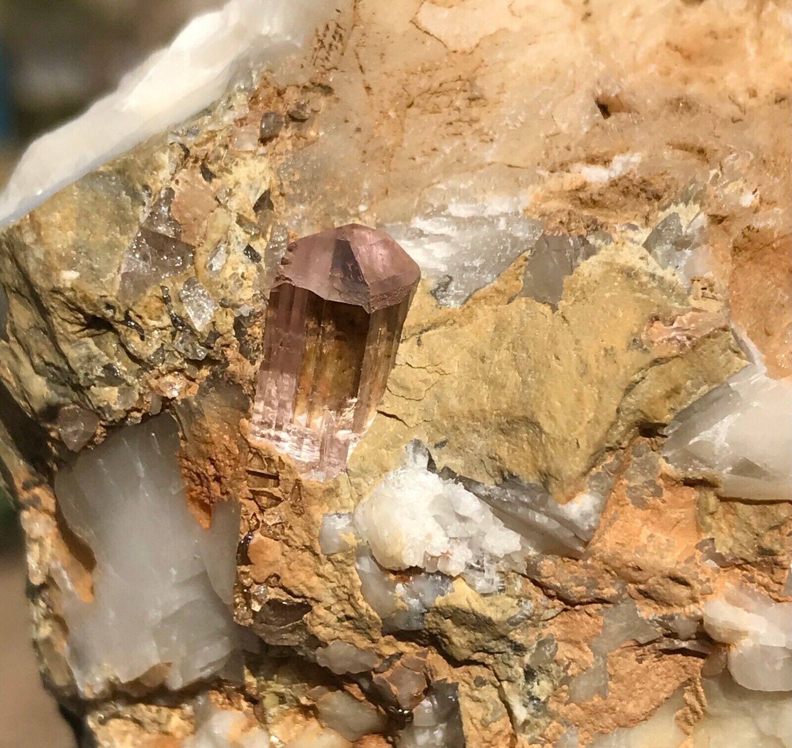 Rarest Pink Topaz on Matrix Katlang Pink Topaz Crystal on Matrix Pink Topaz Gemstone World's Rarest Topaz Natural Pink Crystal +Free Gift!