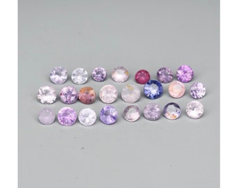 UAU! Lote de Espinélio! Gemas de Espinélio Pastel com Lapidação Redonda, Peso Total de 1,91ct, 23 Peças de Gemas de Espinélio Soltas, Lote de Gemas de Espinélio Natural com Lapidação