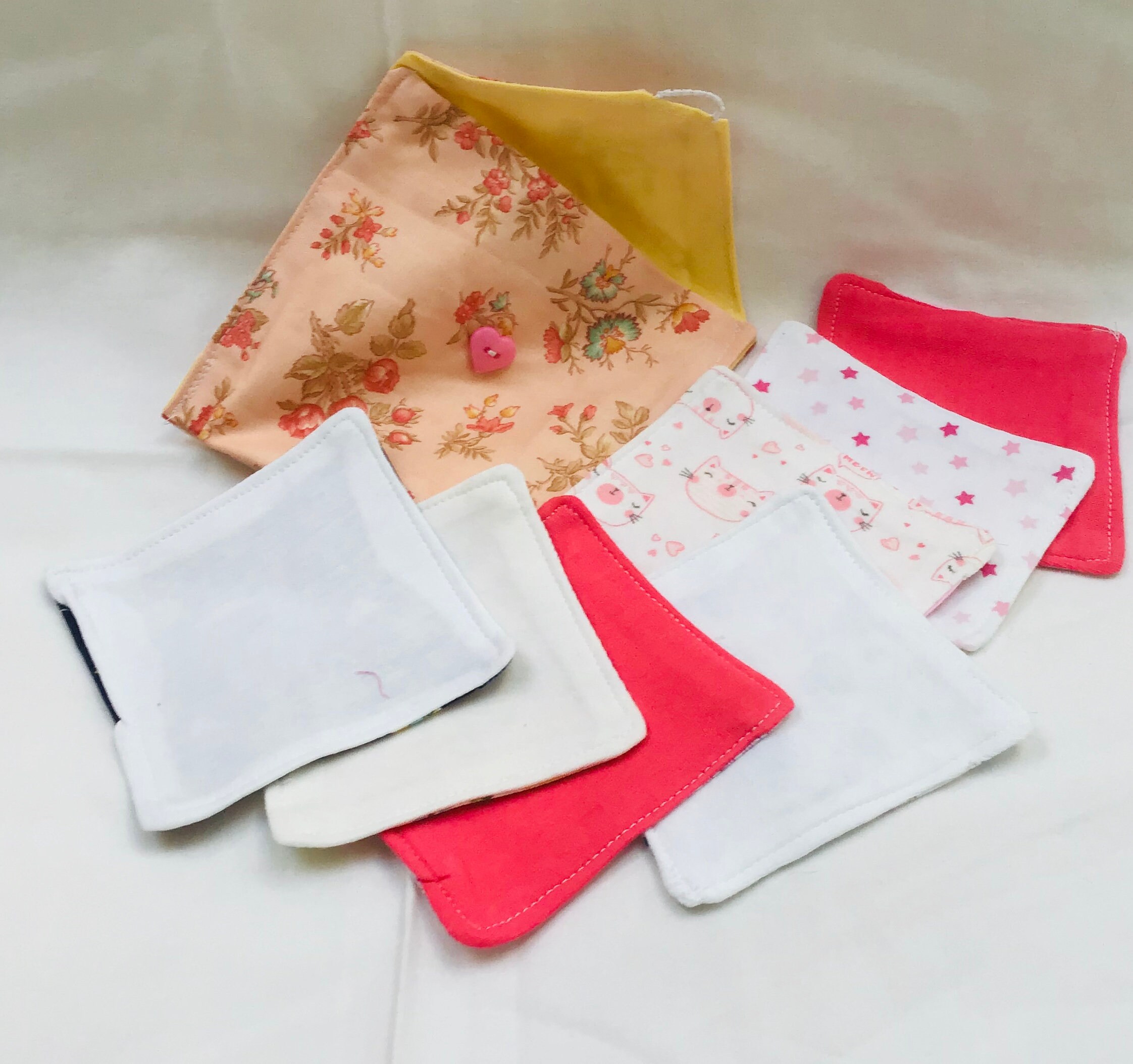 VENTA : Toallitas reutilizables en su propia bolsa | Etsy