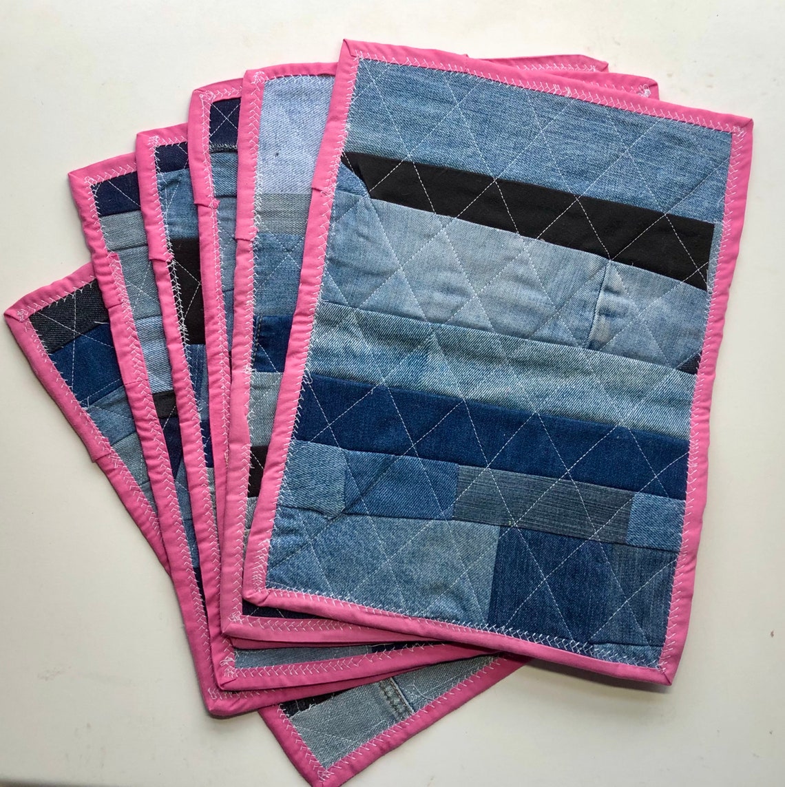 Placemats from recycled fabric Etsy