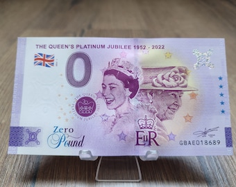 0 Pound note The Queen's Platinum Jubilee 1952-2022 Zero Pound