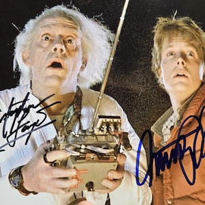 Tillbaka till framtiden Rollistaautograf Christopher Lloyd Michael J. Fox